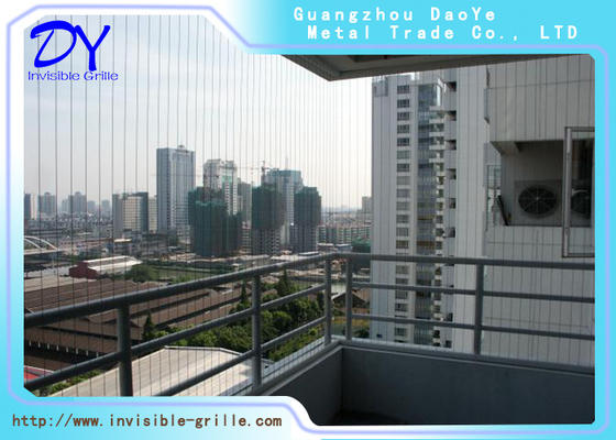 Rejilla de seguridad invisible para balcón 7x7 Nylon 316 Cable de acero inoxidable
