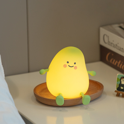 Mango luz nocturna niños lindos lámpara de silicona para niños dormitorio iluminación de dormir USB carga LED luces nocturnas