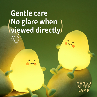Nuevo pequeño verde de la luz de la noche de la manga Mango tiempo con el sueño de la luz de silicona regalo creativo atmósfera Pat luz LED