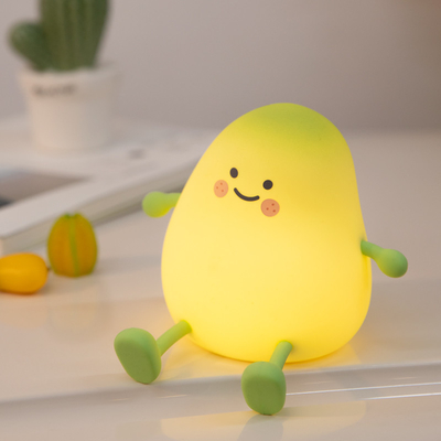 Luz de la noche de la fruta de mango USB Tinta de atenuación recargable lámpara de mesa de silicona LED Decoración de la cama regalo lámpara de dormitorio para niños