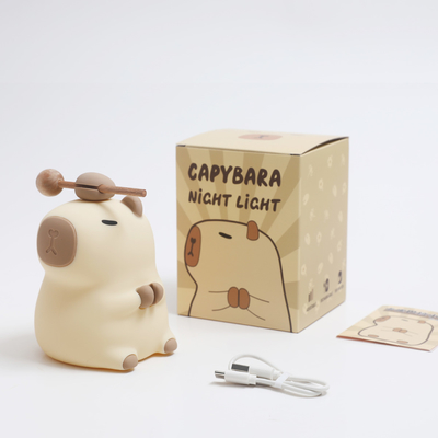 Lámpara nocturna de silicona de capibara dulce Luces nocturnas para niños Regalo USB Recargable Animales Lámpara nocturna de silicona