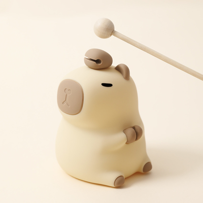 Diseño moderno lámpara nocturna de silicona capibara portátil USB recargable fuente de luz LED control táctil lámpara de animales para el dormitorio