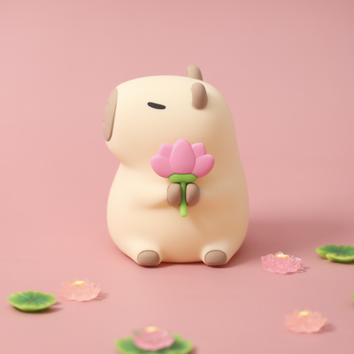 Lámpara nocturna de silicona de capibara dulce Luces nocturnas para niños Regalo USB Recargable Animales Lámpara nocturna de silicona