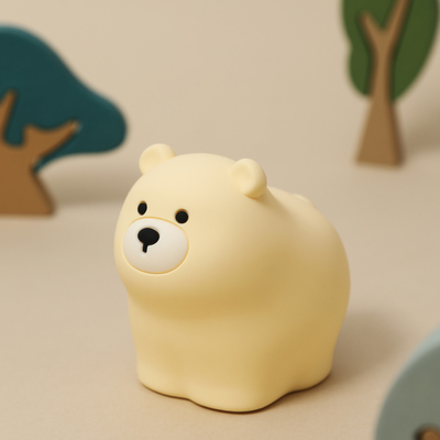 OEM Led Cute Cartoon Silicona Lámpara de Dormir de Oso Usb Lámpara de Noche Recargable Dormitorio del bebé Luz nocturna junto a la cama