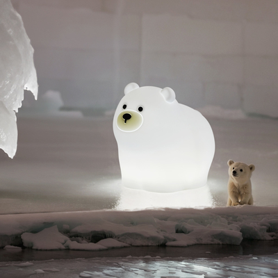 Pequeño oso acariciando Silicona luz nocturna dormitorio infantil bebé alimentando lindo creativo pequeña luz nocturna suave luz