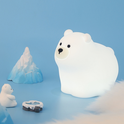 OEM Led Cute Cartoon Silicona Lámpara de Dormir de Oso Usb Lámpara de Noche Recargable Dormitorio del bebé Luz nocturna junto a la cama