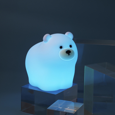 OEM Led Cute Cartoon Silicona Lámpara de Dormir de Oso Usb Lámpara de Noche Recargable Dormitorio del bebé Luz nocturna junto a la cama
