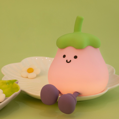 Vegetales pequeñas berenjenas lámparas de silicona USB recargable dormitorio de la cama Pat luces nocturnas para regalos