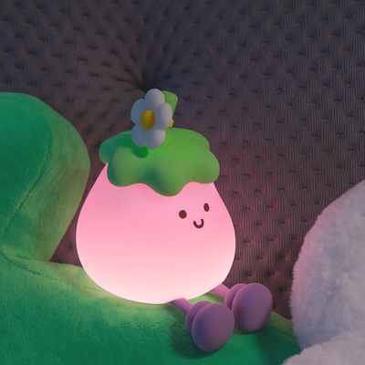 Vegetales pequeñas berenjenas lámparas de silicona USB recargable dormitorio de la cama Pat luces nocturnas para regalos