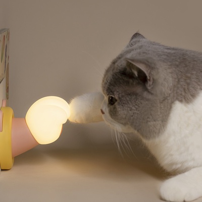 Fabrica Control de sueño lindo CAT PAW lámparas de dormitorio USB lámpara de silicona con luz táctil recargable Luz nocturna de silicona