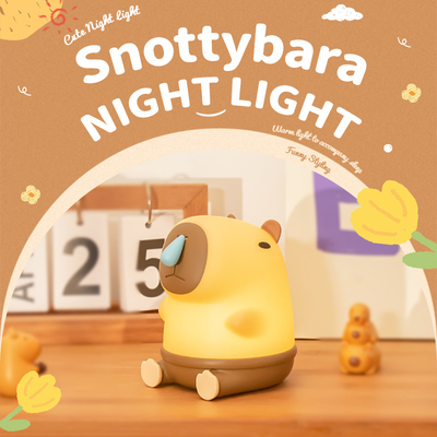 Mayorista Capybara luz nocturna lindo animal lámpara nocturna Snottybara silicona luces táctiles decoración portátil recargable para niños