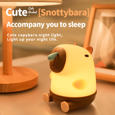Lámpara de mesa Snottybara Animal recargable dibujos animados creativos Capybara lámpara de noche de silicona