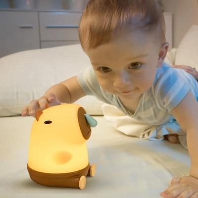 Mayorista Capybara luz nocturna lindo animal lámpara nocturna Snottybara silicona luces táctiles decoración portátil recargable para niños