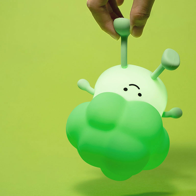 Cariñosos dibujos animados de brócoli para acompañar a los niños a dormir Silicona luz nocturna recargable lámpara de vegetal junto a la cama