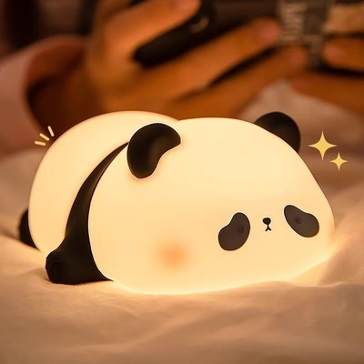 Personalización Luz nocturna de silicona Panda Usb Recargable Mesa Led Lamp Luz nocturna de silicona Luces nocturnas para el cuarto de los niños