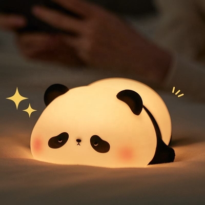 Personalización Luz nocturna de silicona Panda Usb Recargable Mesa Led Lamp Luz nocturna de silicona Luces nocturnas para el cuarto de los niños