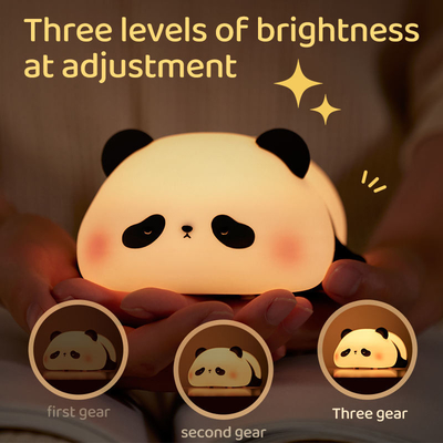 Personalización Luz nocturna de silicona Panda Usb Recargable Mesa Led Lamp Luz nocturna de silicona Luces nocturnas para el cuarto de los niños