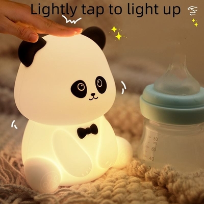 Señores Panda Luz nocturna Revestimiento y alivio del estrés Ornamento de oficina cabeza de cama Compañero de sueño lámpara de escritorio LED