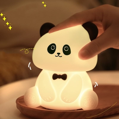 Lámparas recargables de bebés de silicona Panda luz nocturna LED para niños luces nocturnas