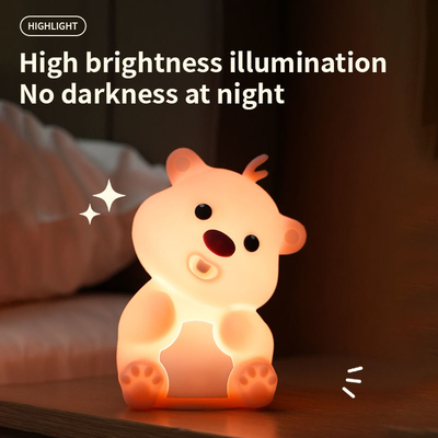 Creativo festivo Decorativo Silicona Luz nocturna LED Pat Ambiente de sueño juguete Día de los niños Regalo de Navidad interruptor de alimentación