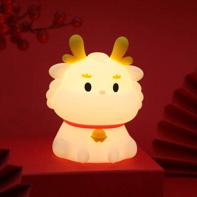 LED USB Recargable Dispersión Dragón Toque dibujos animados Decoración de dormitorio lindo Sillón de silicona para bebés Lámpara de mesa Luz nocturna