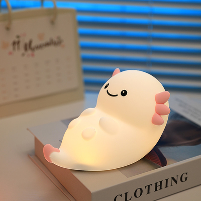 Diseño moderno Silicona luz nocturna lindo LED cálido blanco colorido noche para niños dormitorio control táctil