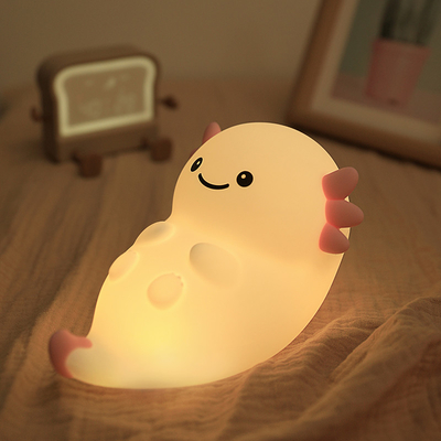 Diseño moderno Silicona luz nocturna lindo LED cálido blanco colorido noche para niños dormitorio control táctil