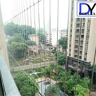 Rejilla invisible de alambre de acero inoxidable 316 de 2,0 mm con recubrimiento de nylon y espacio de distancia de alambre de 5 cm