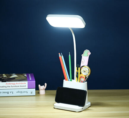 Lámpara de Escritorio LED con Portalápices - Luz de Estudio con Protección Ocular para Estudiantes, Dormitorios, Regalo al por Mayor, Luz Nocturna