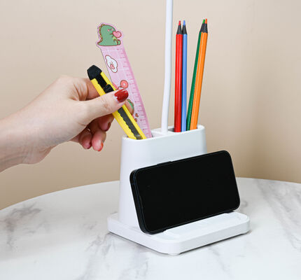 Lámpara de Escritorio LED con Portalápices - Luz de Estudio con Protección Ocular para Estudiantes, Dormitorios, Regalo al por Mayor, Luz Nocturna