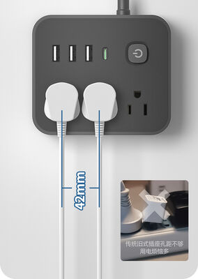 Tensión de entrada de la toma de corriente portátil 100240V estándar CA