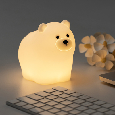 OEM Led Cute Cartoon Silicona Lámpara de Dormir de Oso Usb Lámpara de Noche Recargable Dormitorio del bebé Luz nocturna junto a la cama