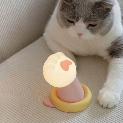 Lámpara de noche de garra de gato creativa de carga USB regalo de cumpleaños lindo y lindo regalo práctico para niña luz de silicona