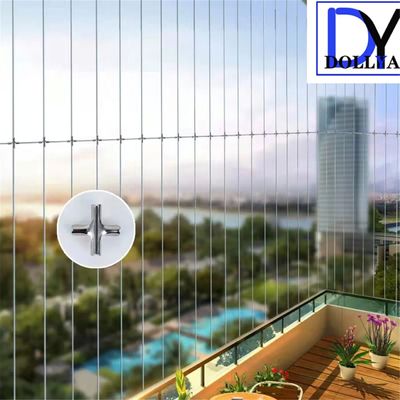 Rejilla invisible de alambre de acero inoxidable 316 de 2,0 mm con recubrimiento de nylon y espacio de distancia de alambre de 5 cm