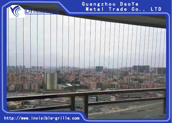 Parrilla invisible inoxidable del balcón del alambre de acero 316 de la seguridad 2.0m m